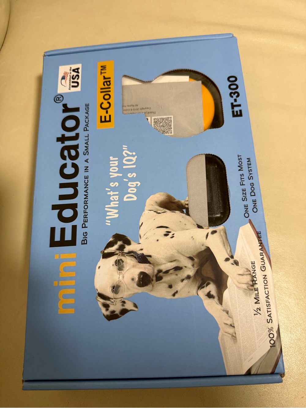 E-Collar ET-300 Dog Training Collar - Blue/Yellow